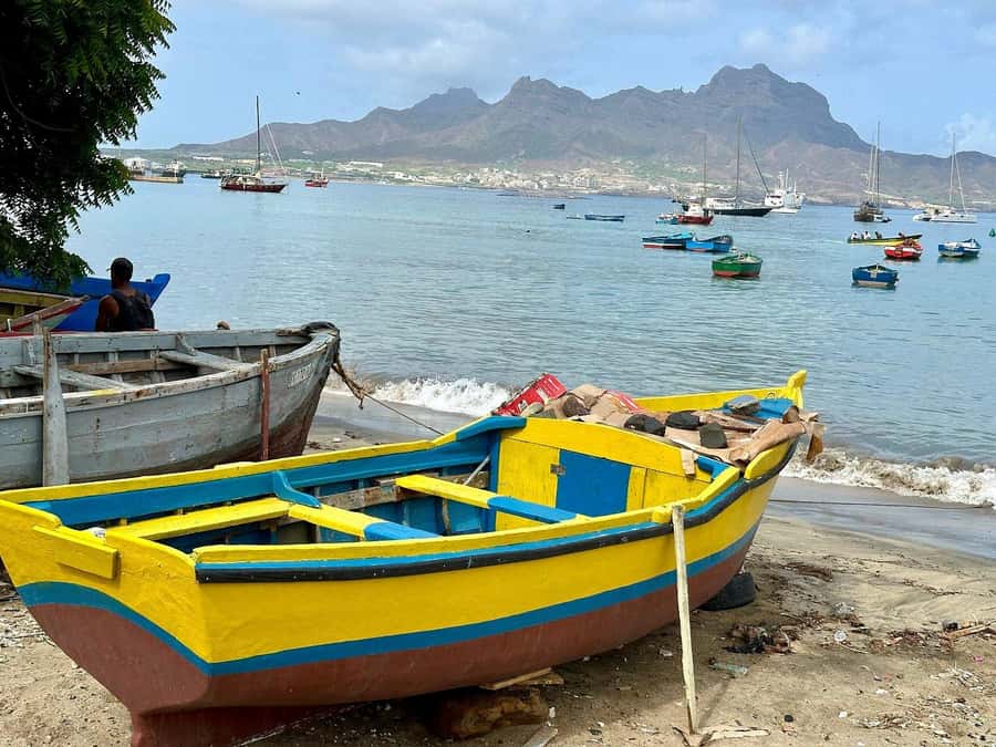 City Walking Tour of Mindelo: Cultural Capital - Municipal Market and Praia d Bote views along Avenida Marginal