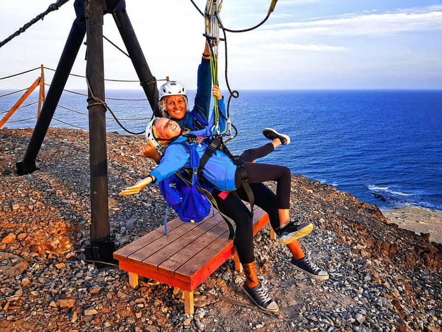 From Santa Maria: Sal island Zipline Experience (Official) - Santa Maria Pickup, Cars to the Start, and a Final Walk Up