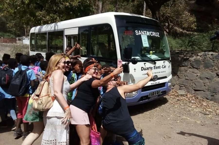 Praia: Day trip by minibus for cruise passengers - Passing Pedra Badejo, banana plantations and coconut water breaks
