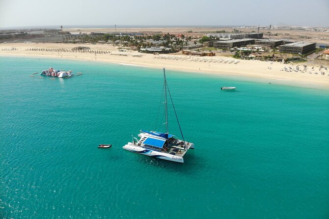 Sal Island All-inclusive Adults-only Catamaran Cruise - Cruising the west coast toward Monte Leão